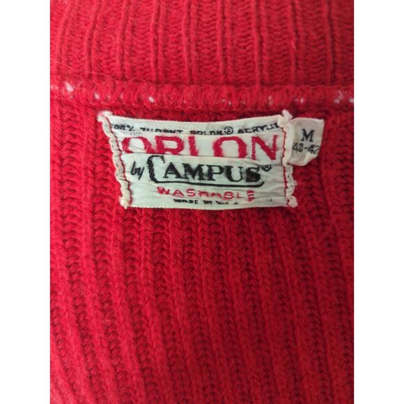 Orlon by campus vintage preppy zip up varsity sweater rare - Picture 8 of 9